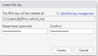 Unable to create RSA key